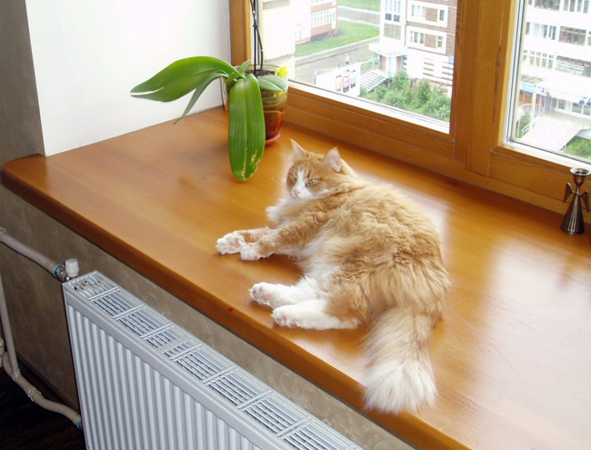 подоконник деревянный